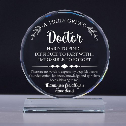 Uniquilling Gifts for Doctor, Best Doctor Award Crystal Plaque with Gift Box Packaging, Appreciation/Thank You Gifts for Doctor, Christmas/Retirement/Birthday Gift for Doctor