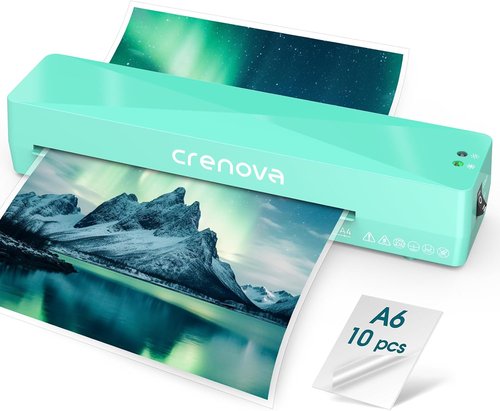 Crenova Laminator Machine - A4 Hot & Cold Thermal Laminator with Fast Warm Technology | 9-Inch, Green