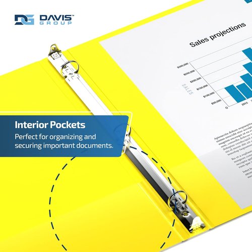 Premium Economy 6-Pack 1-Inch Round-Ring Binders - Yellow | Ideal for School & Office Use