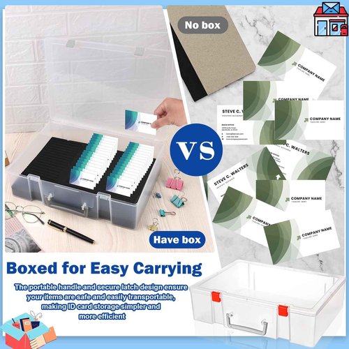 Foam Name Badge Holder with case (Holds 48 Badges) Foam Name Badge Holder Tray ID Badge Tray Organizer Clear Name Tag Holders for Desk Office School