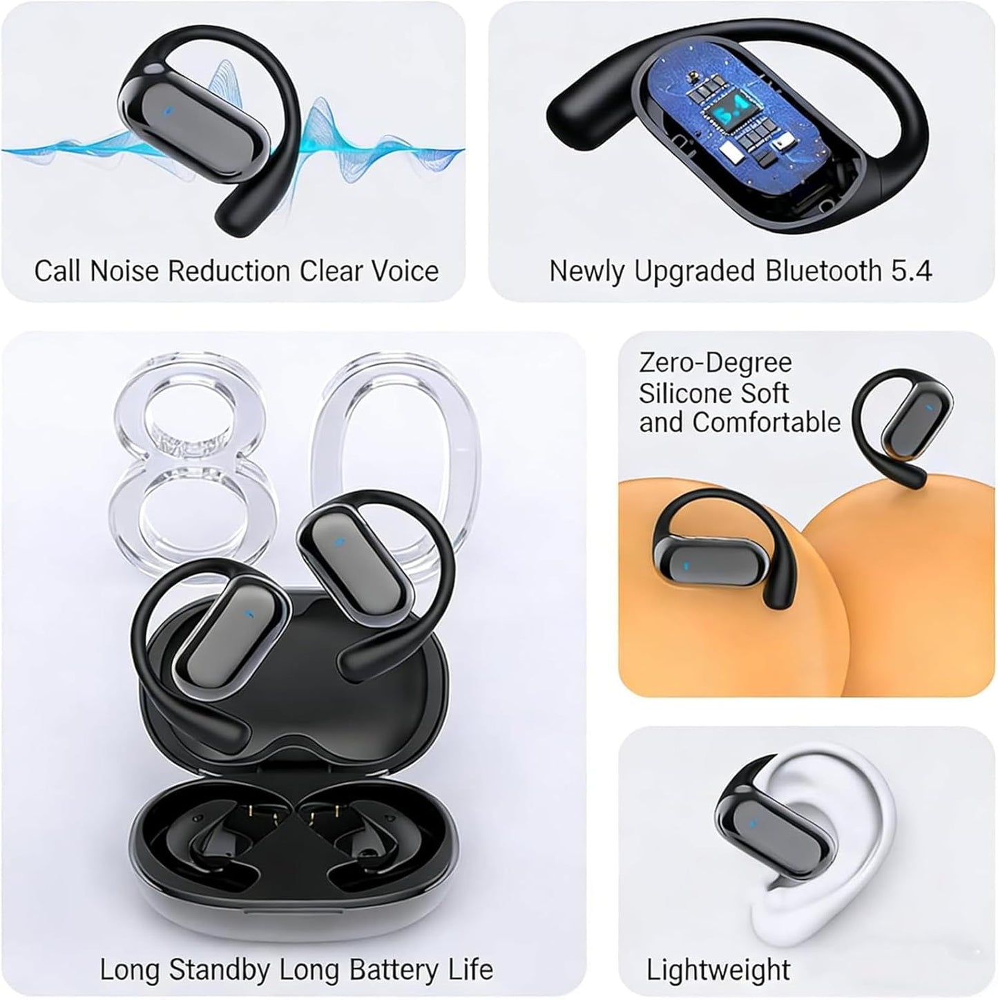 Skiennix Translation Earbuds - AI Wireless Bluetooth Real-Time Interpretation Headset | Black & Khaki