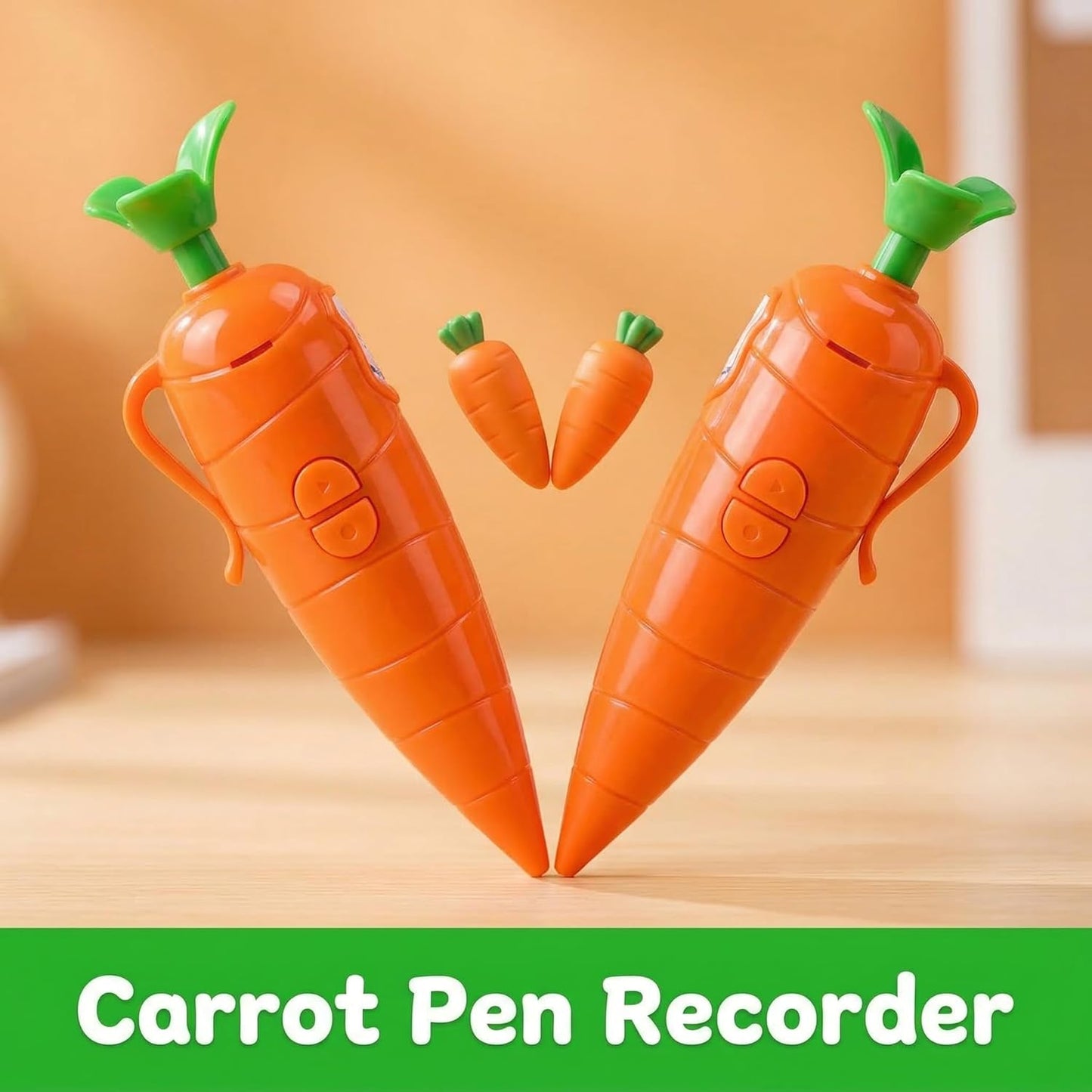 Skiennix Carrot Pen Recorder - Cute Voice Recording Device for Kids | Recordable Birthday Gift (1PC)