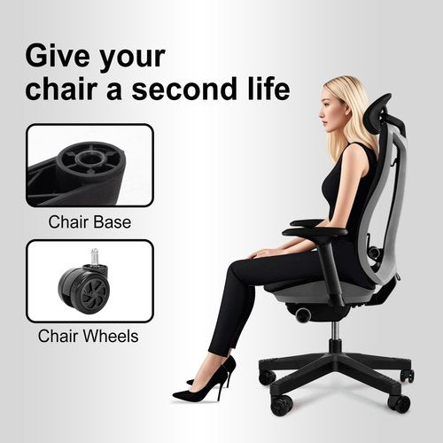 Frassie 28 Inch Heavy Duty Nylon Gaming Office Chair Base Replacement Part with 5 Casters