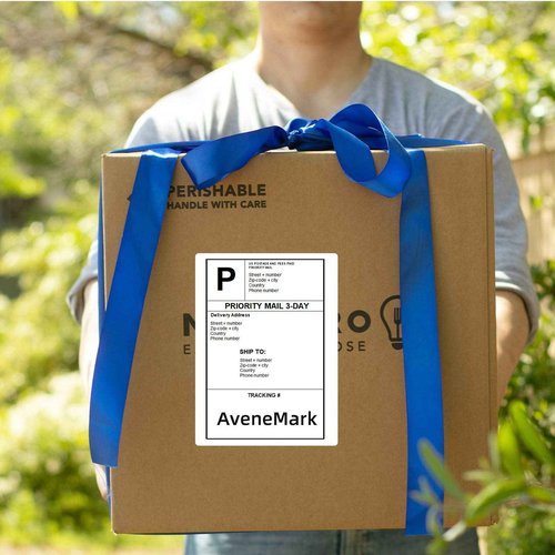 AveneMark - 12 Rolls Compatible with Brother DK-1241 (4" x 6") Replacement Shipping Labels - 200/Roll DK Adress Labels for Brother QL Label Printers - Include 1 Detachable Frame