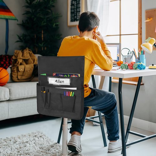 Chair Pockets for Classroom 6 Pack Chairback Buddy Pocket Chart Seat Back Organizer Student Storage with Lable Slot for Classroom Kindergarten School Home