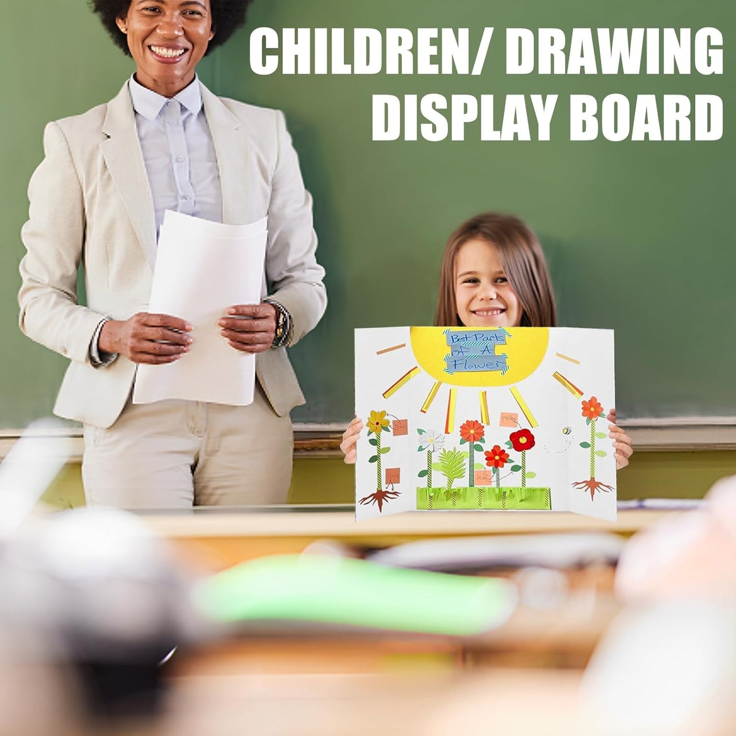 Trifold Poster Board by Regine Switzerland - 26x17 Inches White Corrugated Display Boards | 4-Pack for School & Business Projects