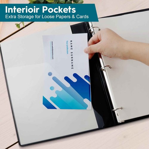 1'' Economy 3-Ring Binders, 1-inch Round Rings, Holds 200 Sheets US Letter Size, ClearVue Presentation View, Non-Stick, Black (24)