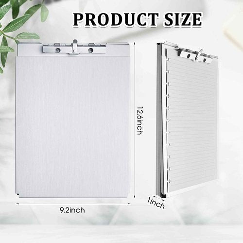 Henoyso Metal Storage Clipboard Bulk Heavy Duty Aluminum Clip Board for Teacher Contractor Medical Construction Office School Classroom, 12.6x9.2x1 Inch, Fit Letter Size 8.5x11 Inch Paper(4 Pcs)