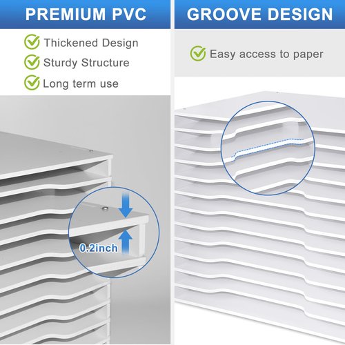 12x12 Scrapbook Paper Organizer Storage,12 Tier Desk File Organizer with Adjustable Shelves,Desktop 12 Slots File Sorter Storage Wide Document Holder Cabinets Letter Mail Tray for Home SchoolOffice