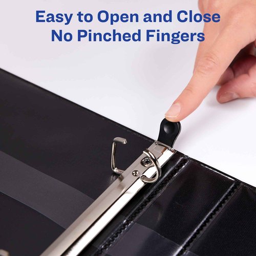Avery Heavy-Duty 3 Inch Binders 3 Ring, View Binder, 1.5 Inch EZD Ring, Black, Sturdy (79693)