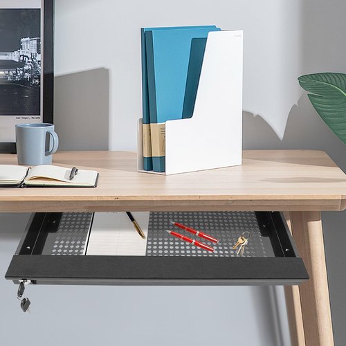 POAdwhmnr Under Desk Drawer Slide Out, Under Counter Drawers,Under Desk Pull Out Drawer