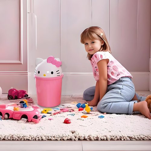 NBHUZEHUA 2.6 Gallon Unicorn Cute Kids Room Trash Can Bedroom Girls Dorm Bathroom Nursery Home Office Small Waste Basket Garbage Cans Trash Bin Dustbin