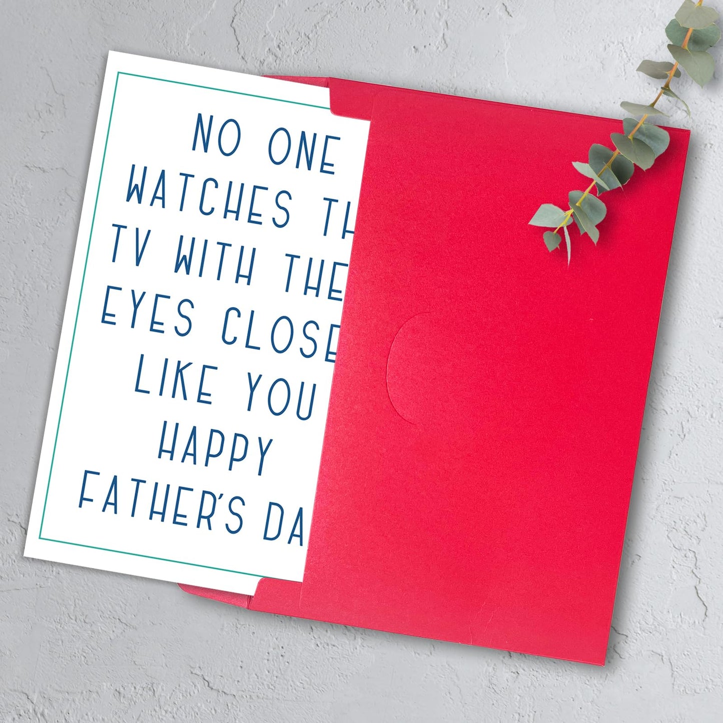 HEJOYN Fathers Day Card Gifts from Daughter Son Wife，Father's Day Card for Dad Grandpa Stepdad Husband，Cute Watches TV with Eyes Closed Cards, TV Joke Father's Day Cards