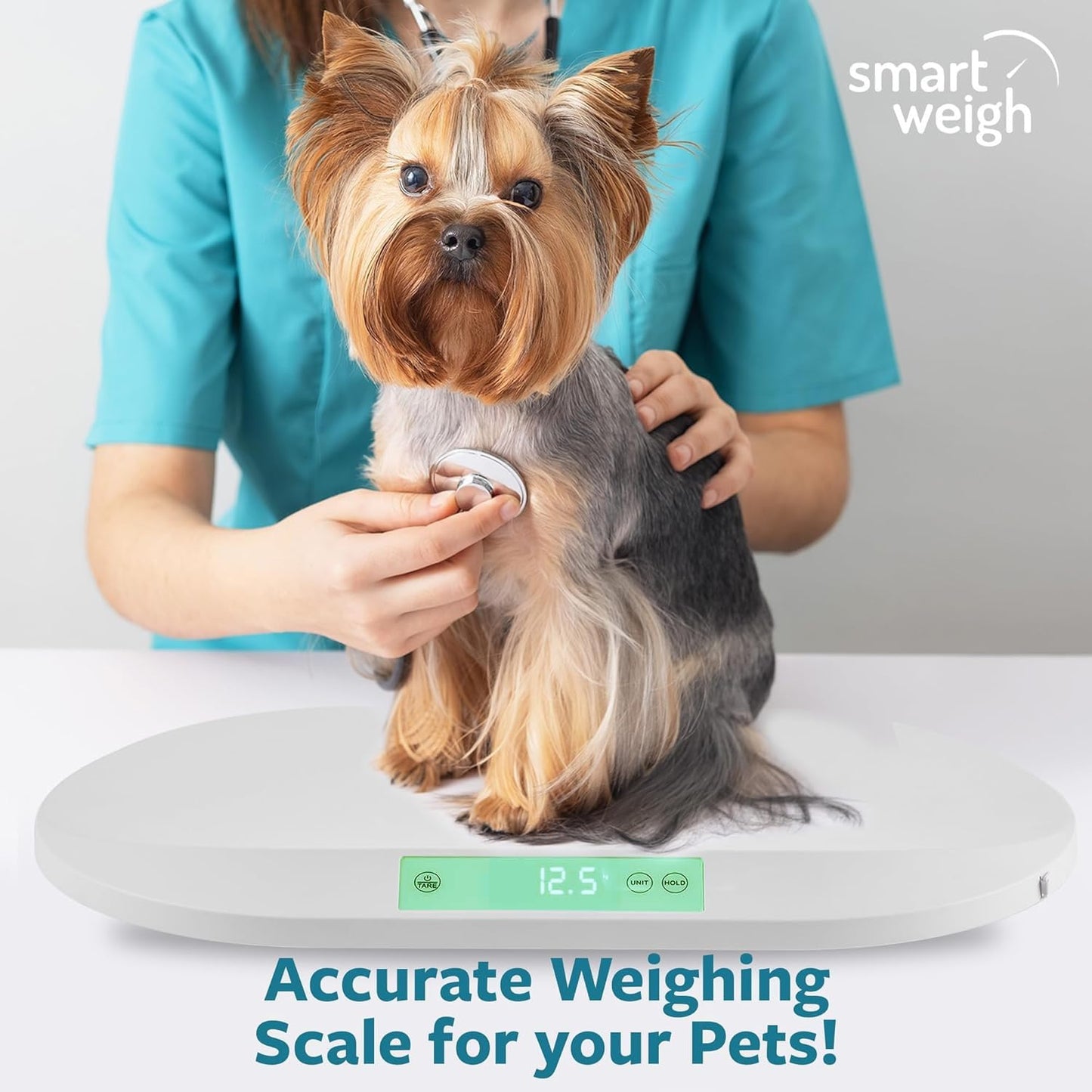 Smart Weigh Baby & Pet Scale Kit - Digital Infant Weighing Scale with Measuring Tape | 88 lb Capacity, 5 Units Display
