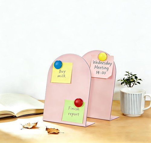 Arched Magnetic Bulletin Board by [Brand Name] - 2 Pcs Memo Display Easel Stand | Pink, 10 x 7 Inch