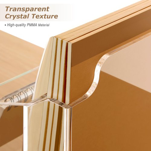 SANRUI Acrylic Desktop File Organizer Mail Sorter Box with Drawer, 3 Compartments Clear Office Accessories Paper Storage Holder, Multifunction Envelope Letter Folder Racks for Office,Home, School