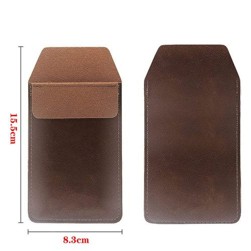 2PCS Leather Pocket Protector Pen Pouch Holder Organizer for Shirts Lab Coats Pants Pen Sleeve Pen Pocket Holds Pens Pointers Pencils and Notes Card for School Office Hospital Supplies(black,brown)