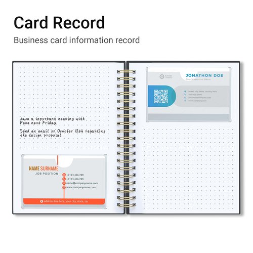 Onesky 2Pcs Business Card Organizer, Credit Card Organizer, Large Notes Area for You to Record any Information about the Card, Suitable for Business/Credit/Gift Cards, Capacity:128 Cards(GREEN+ BLACK)