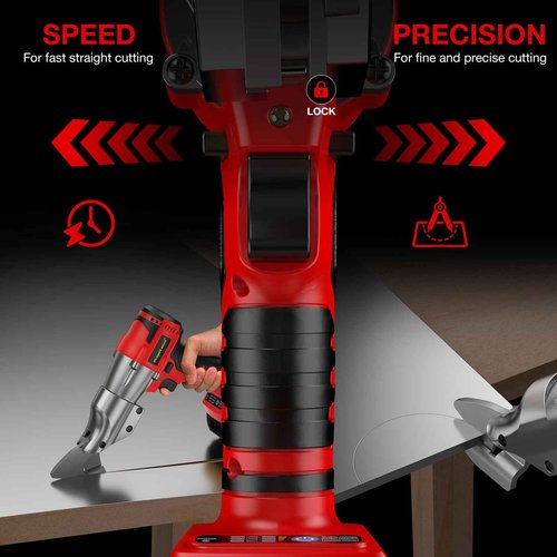 Cordless Metal Shears for Milwaukee M18 Battery - 14GA Metal Cutting Shears, 400Nm Torque, 360° Pivoting Head, Cuts Stainless Sheet, Iron, Carpet, Leather, Cardboard (No Battery)