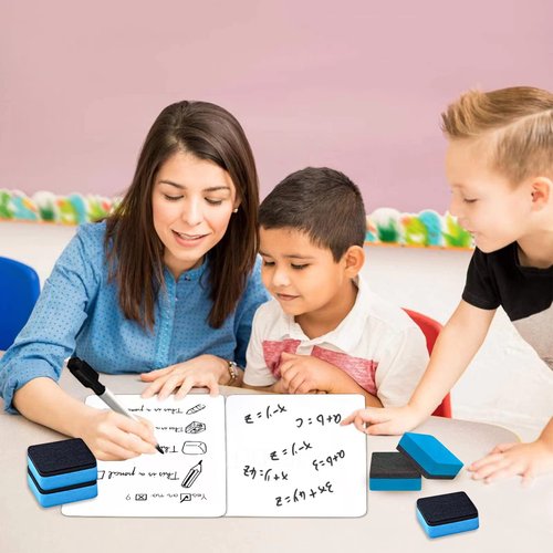 24 Pack Dry Erase Board, 9"x12" Double-Sided White Board with 24 Erasers for Students, Portable & Reusable Small White Lapboards Bulk for Classroom/Homeschool/Teacher