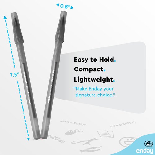 Enday Bulk Ballpoint Pens Black (240 Pack) Ink pens bulk, Medium Point 1.0mm, office, Smooth Writing black ink pens for School, Home, and Office.