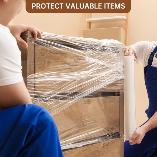 Stretch Wrap Roll 20" x 1,500ft, 80 Gauge – Clear Plastic Wrap for Moving, Packing, Pallet & Furniture – Heavy Duty Shrink Wrap Alternative, Industrial Strength Stretch Film (4 Rolls/Case)