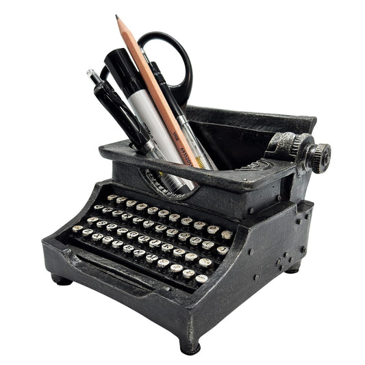 LittleVoleSherry Vintage Typewriter Pencil Holder for Desk, Retro Old Typewriter Pen Holder for Home Office Desk Decor,Unique Gifts for Typewriter Lovers