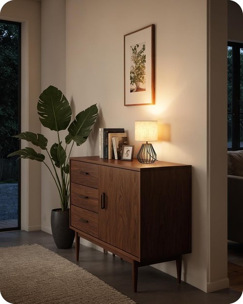 Regine Switzerland Black Table Lamp - Modern Metal Cage Design with Linen Shade | Cozy Nightstand Light, 2700K LED Bulb Included