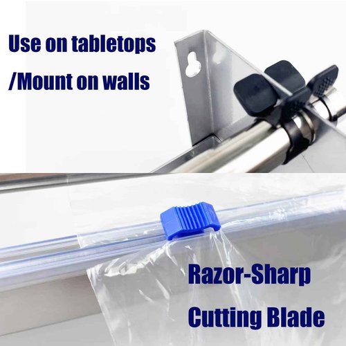 Table Stretch Film Dispenser Packing Machine, Stainless Steel Manual Commercial Wrapping Dispenser with Cutter, Suit for Film Within 19.7 inches Width