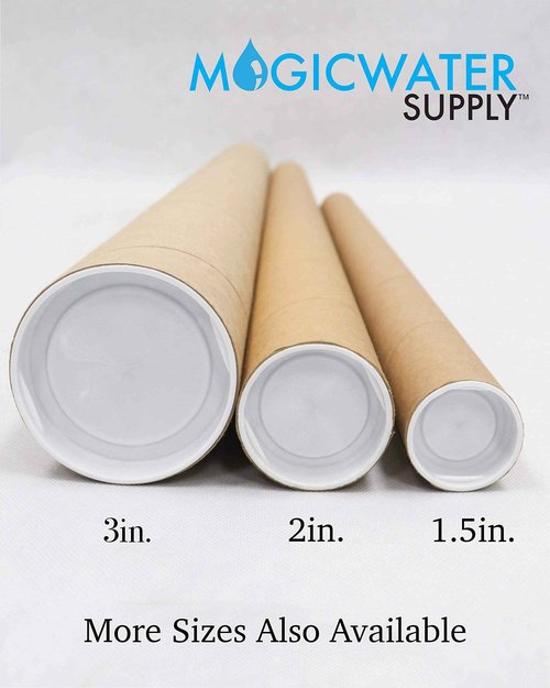 MagicWater Supply Heavy Duty Mailing Tubes - Durable Cardboard for Shipping, Storing & Protecting Posters Artwork Documents and Blueprints with Secure End Caps - 12 Pack 2 in x 18 in Kraft - US Made.