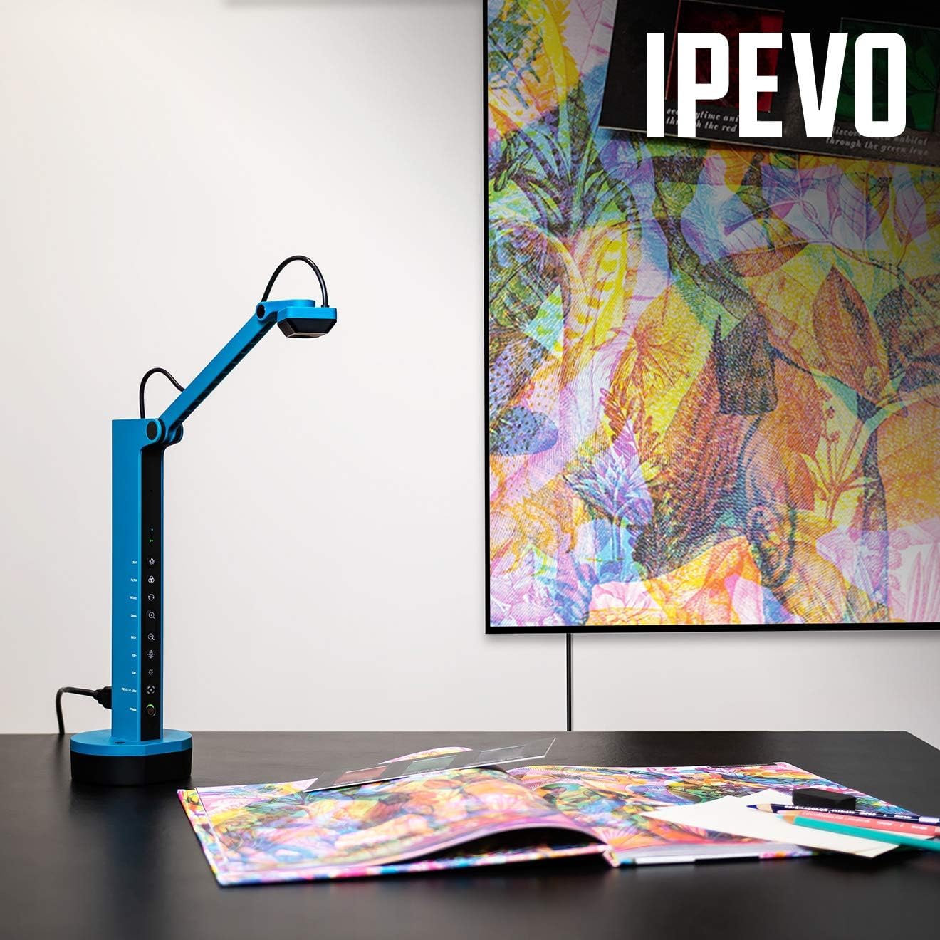 IPEVO VZ-X Wireless 4K Document Camera with EZCast Adaptor for Wireless Casting to HDMI Monitor or TV Without a PC; Wi-Fi, HDMI, and USB, Compatible with Web Conferencing Software in USB Mode