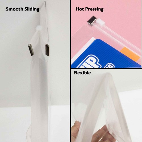 BAZIC Products Plastic Envelope Poly Envelopes, Letter Size Clear Folder Zip Closure, A4 Size File Folders, Documents Organizer, School Office Supplies, 24-Pack