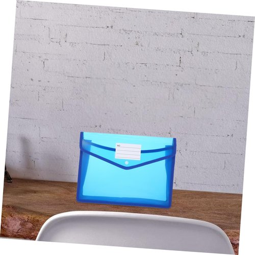 KALLORY 6Pcs Clear Plastic Document Folders with Snap Closure File Envelopes for Receipt Storage Envelopes for School Office Use