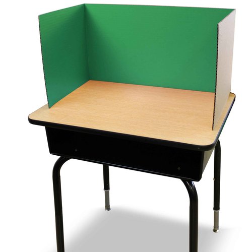 Flipside Products 12 Pack Green Study Carrel, 12”x48” Privacy Boards, Student Privacy and Focus Booth for The Classroom, Desk Divider Cubby for Tests, Made in USA