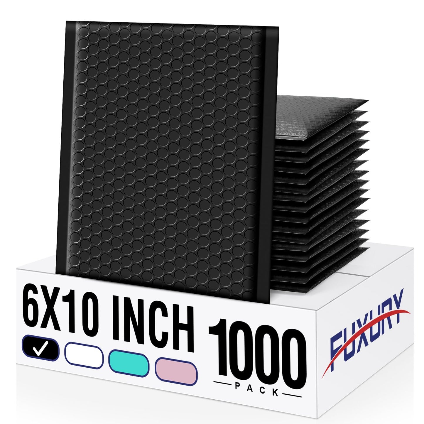 Fuxury Black Bubble Mailers 6x10" Padded Envelopes 1000Pack Strong Adhesion Thick Padded Mailers for Small Business Mailing Small Items,Jewelry,Makeup