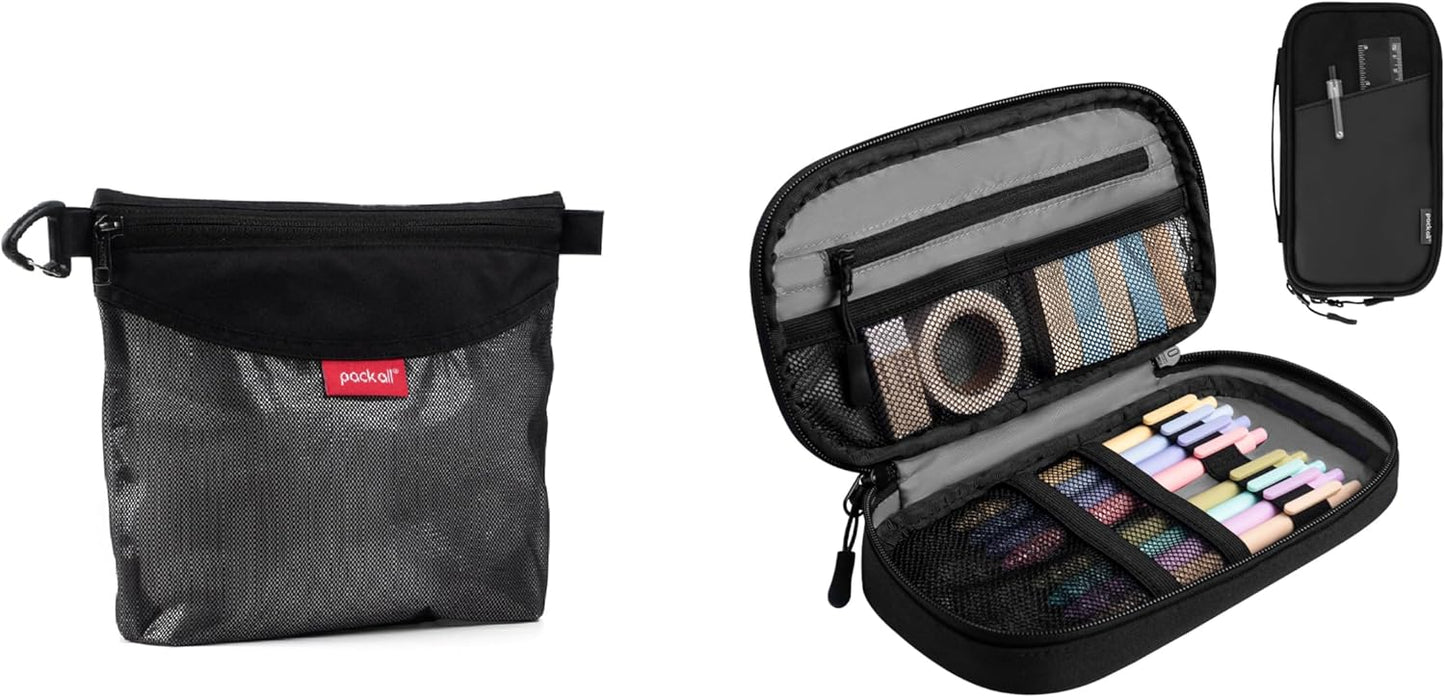 Skiennix Zipper Pouch Bundle - 1 Medium Zipper Pouch & 1 Pencil Case | Ideal for Family & Kids