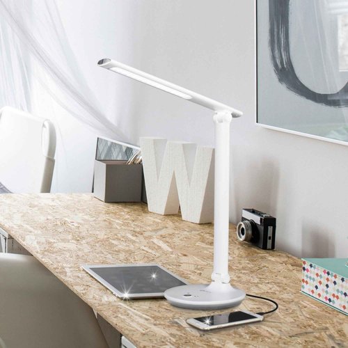 OttLite Emerge LED Sanitizing Desk Lamp with USB Charging – Sanitizes Your Work Space, Touch Activated, Flexible Neck, Modern Light for Reading, Crafting & Office Desktop