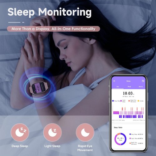 TRAUSI Smart Watches for Women Men, 1.83" HD Smartwatch with 90 Sports Modes, Heart Rate/Sleep Monitor, IP67 Waterproof, Bluetooth Call & Music Control