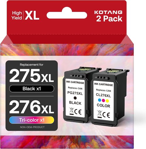 Canon PG-275XL & CL-276XL Ink Cartridges - Remanufactured for TS Series Printers | High Yield