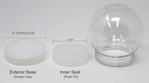 Creative Hobbies DIY Snow Globe - 5 Inch Clear Plastic with Screw Off Cap | Ideal for Custom Crafts