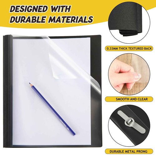 Harloon 100 Pcs Clear Front Report Covers Plastic Presentation Folders, Letter Size, 14mm Thickness, Suitable for Office, School, Resume, and More