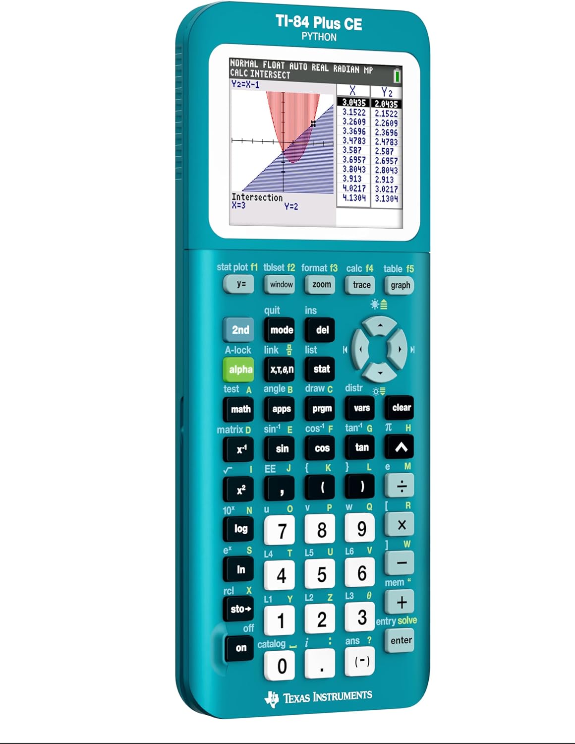 TI-84 Plus CE Graphing Calculator - Trinomial Teal Color for Enhanced Learning