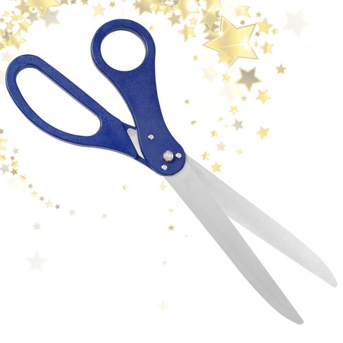 25" Blue Scissors for Grand Opening – Large Heavy Duty Shears for Ribbon Cutting Ceremony Blue Giants Ribbon Cutting Scissors for Special Events Inaugurations and Ceremonials