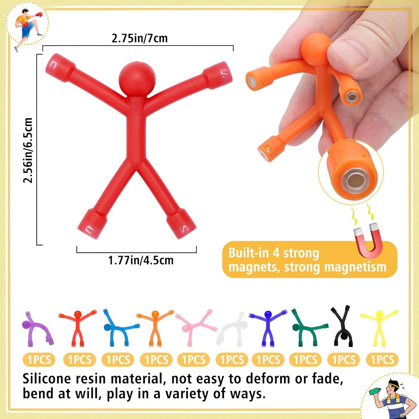 Skiennix Magnetic Travel Toys - 10Pcs Cute Magnetic Figures for Kids | Sensory Fidget Fun