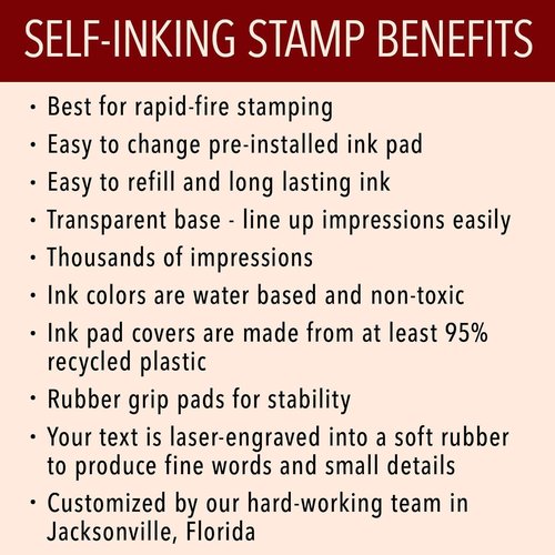 904 Custom Custom Signature Stamp - Personalized Insignia - Self-Inking - Medium, Black