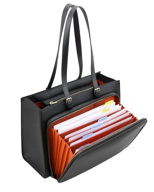 Bulado Teacher Tote Bag with Accordion File Pocket, Large Teacher Work Tote Bag for Women, Waterproof, Fits 15.6" Laptop