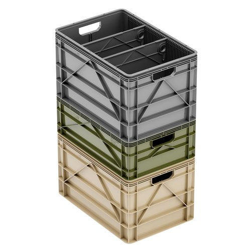 SIDIO Crate Basic Pack - 2 Full-Size & 1 Half-Size Heavy Duty Stackable Storage Bins, Totes, Containers with Dividers - Durable Organizer for Home, Office, Garage, and Outdoor Use, Camo Variety Pack