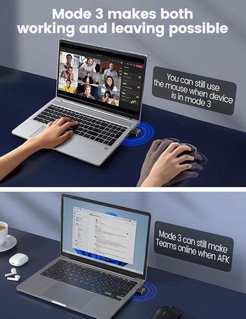 Meatanty USB-C Mouse Jiggler - Undetectable Automatic Shaker with LED Screen & ON/OFF Buttons