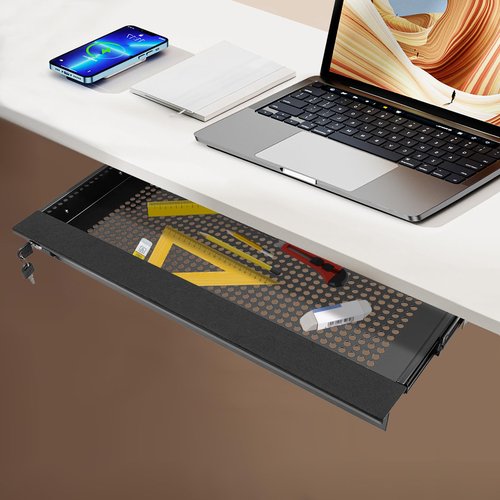 POAdwhmnr Under Desk Drawer Slide Out, Under Counter Drawers,Under Desk Pull Out Drawer