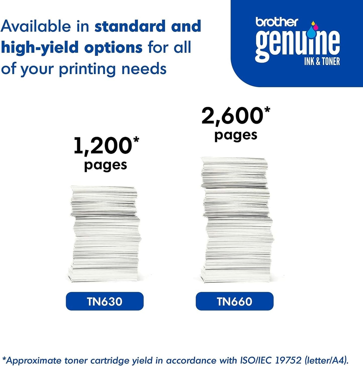Brother TN-660 Black Toner Cartridge - High Yield for Up to 2,600 Pages | Retail Packaging